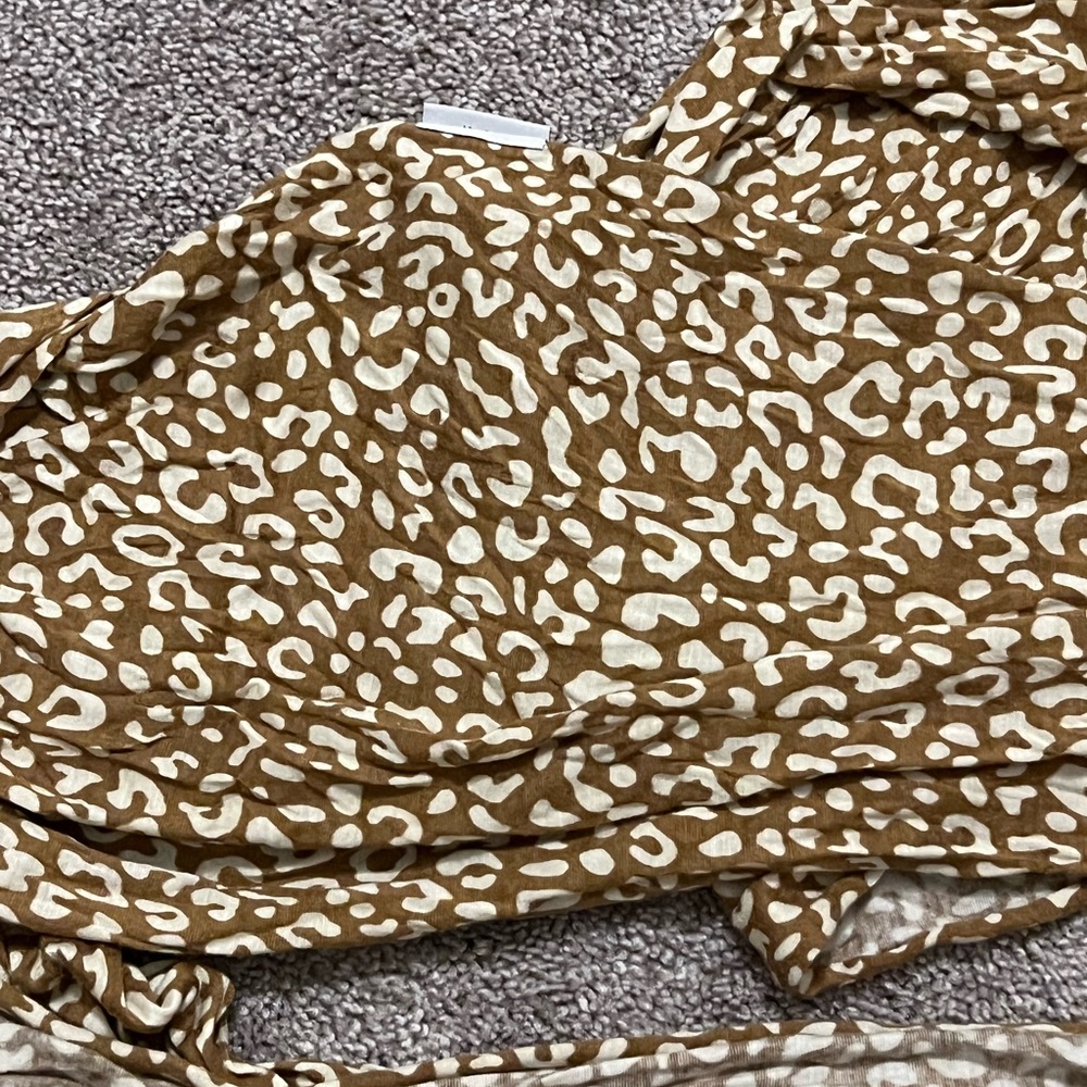 Solly Baby Brown and Cream Leopard Print  Wrap